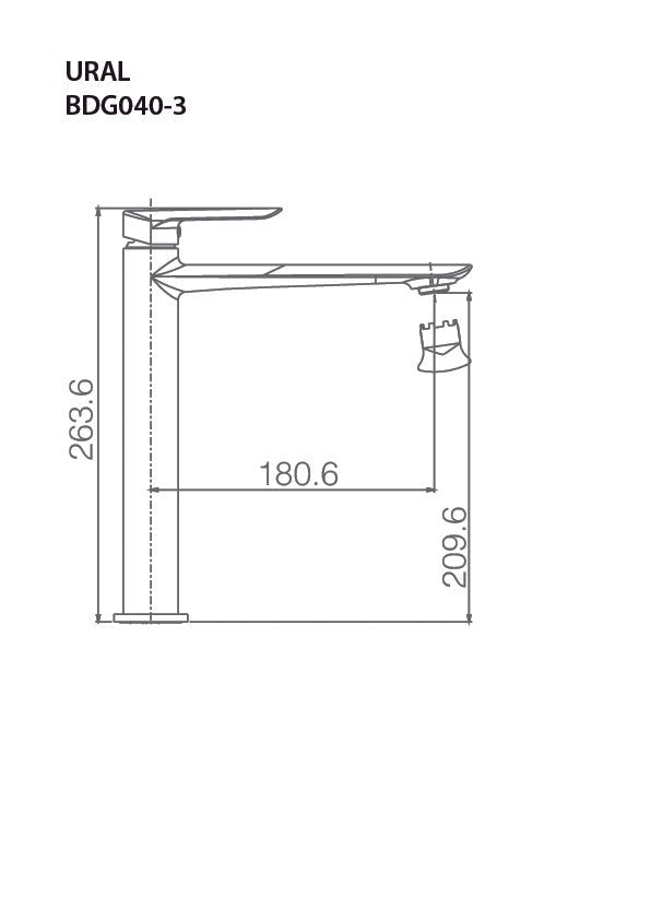 Imex – Ural grifo monomando de lavabo alto negro mate - BricoandPool