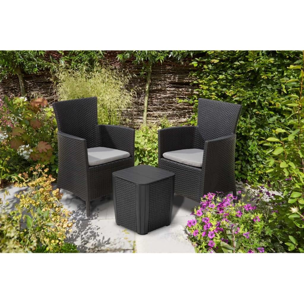 Keter - Conjunto de exterior 2 plazas Iowa Balcony grafito - BricoandPool