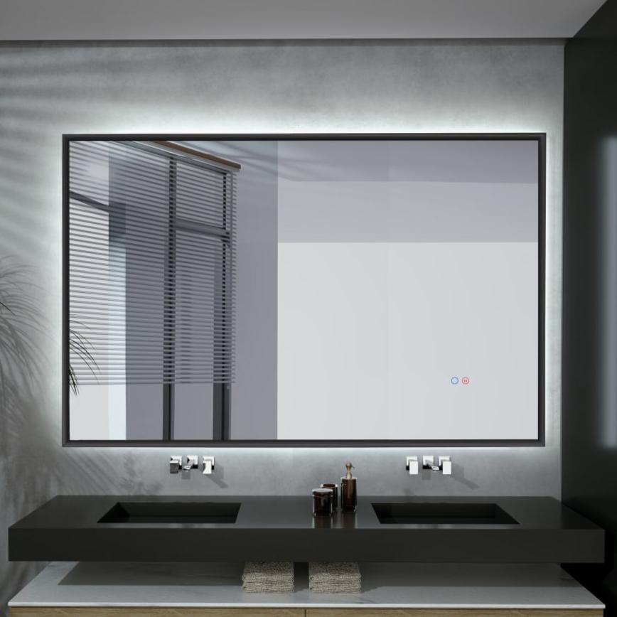 Ledimex - Espejo de baño con luz LED California Negro Mate - BricoandPool