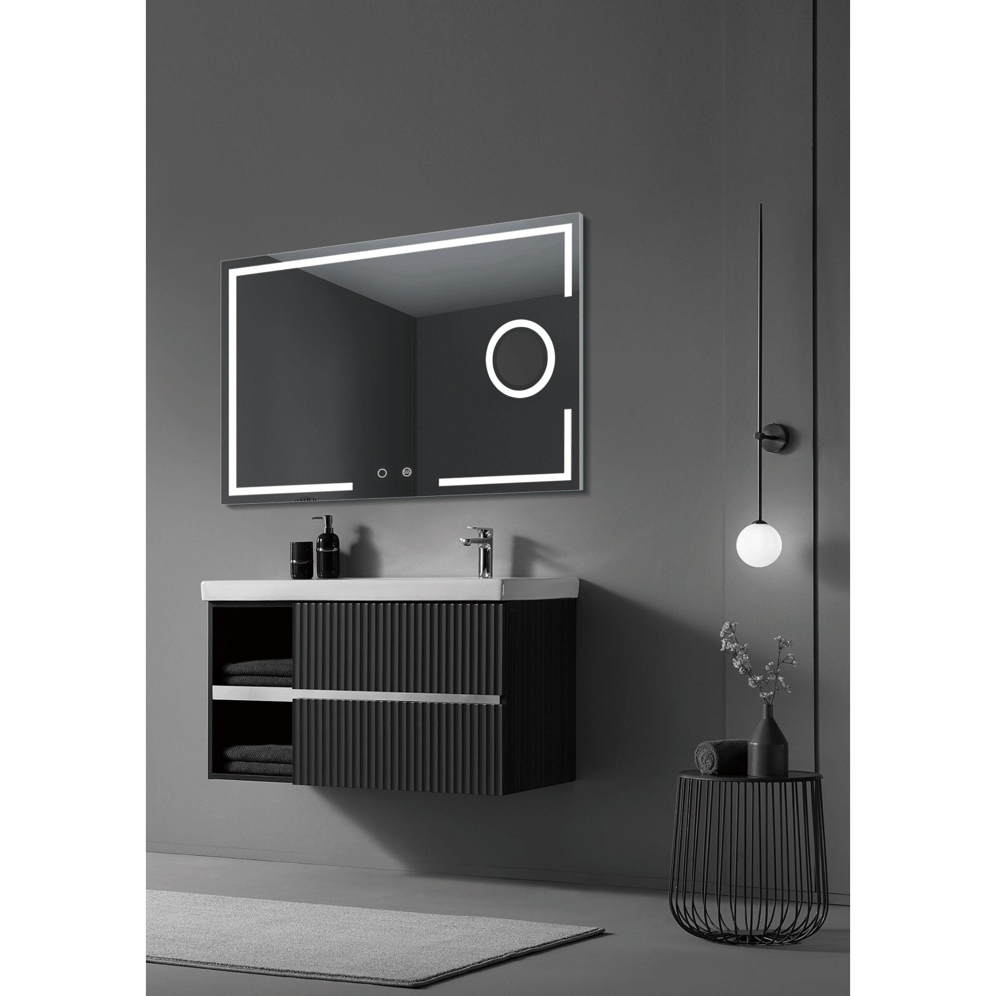 Ledimex - Espejo LED Cuadrado Luz Frontal Malta Cromo - BricoandPool