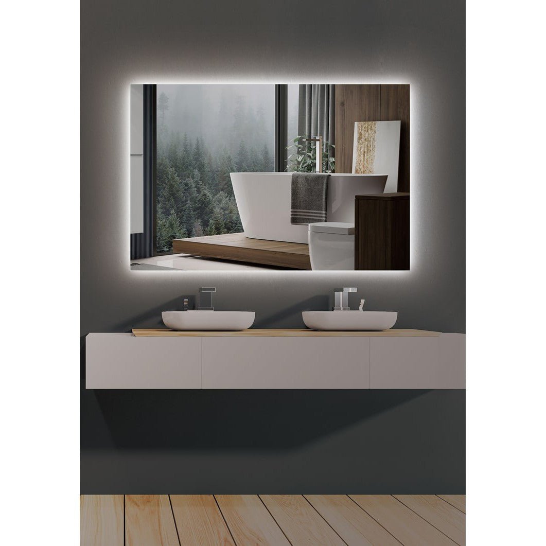 Ledimex - Espejo LED Cuadrado Retroiluminado Suecia Cromo - BricoandPool