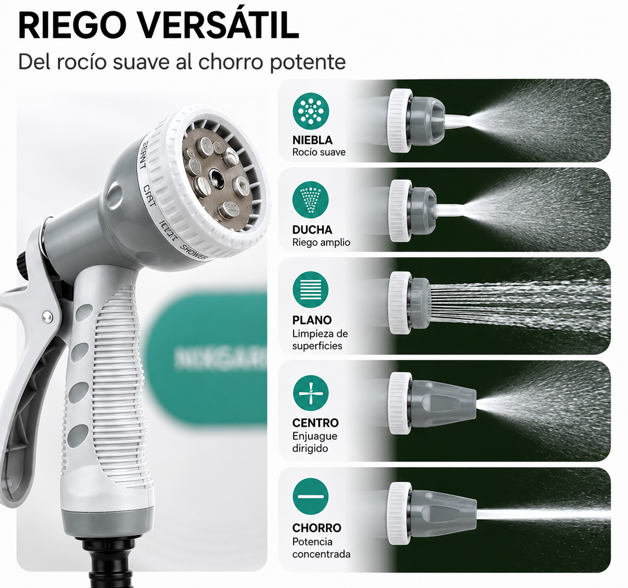 Enrolador automático de mangueira para jardim 30 m com suporte de parede, sistema retrátil e pistola pulverizadora multifunções