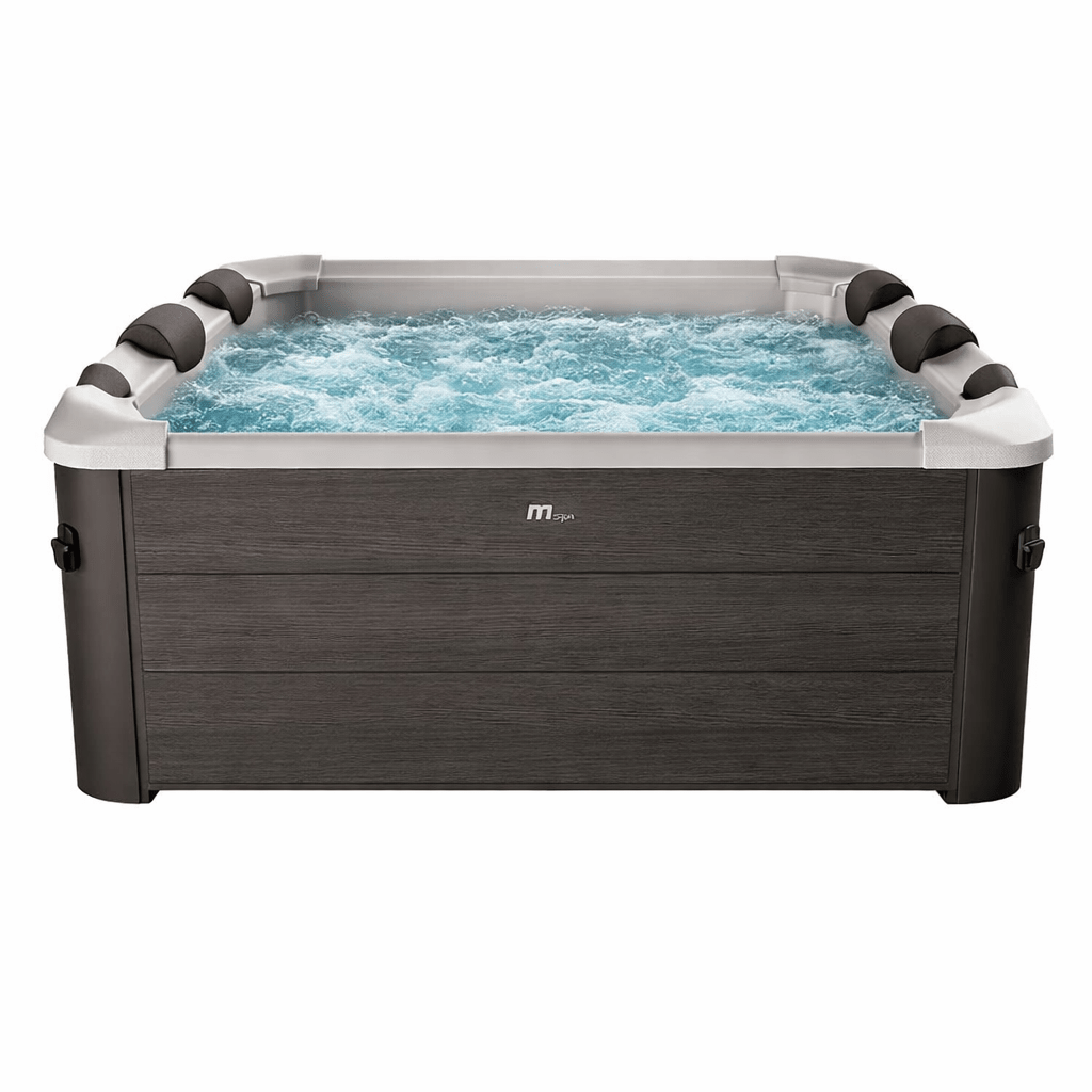 Jacuzzi exterior MSpa Tribeca para 4-6 pessoas + conjunto de móveis de vime (quadrado)
