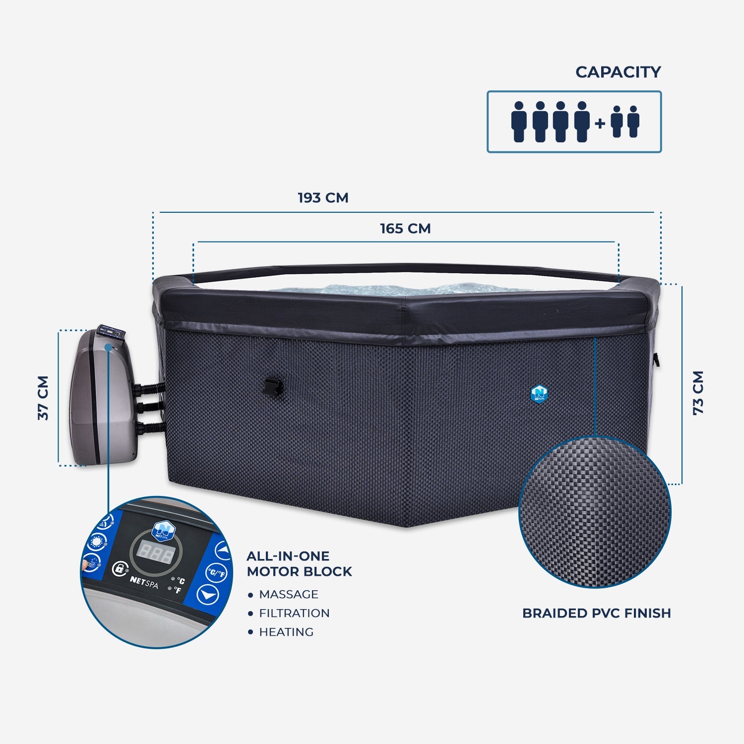 NetSpa - Spa hinchable Octopus + Mobiliario - BricoandPool