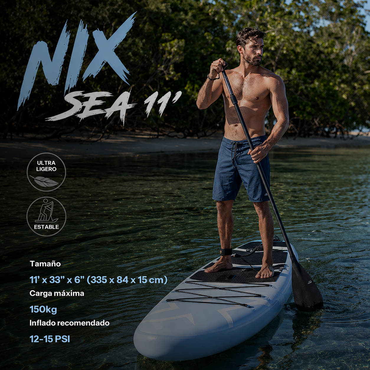 Planche de paddle gonflable 11" 335 cm bleue