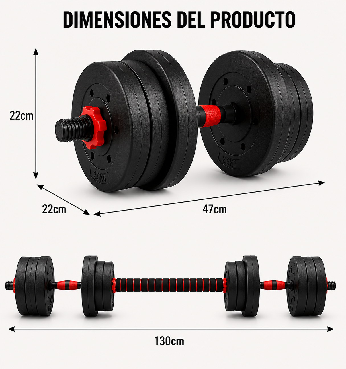 Manubri Regolabili con Barra Multifunzionale 30 Kg