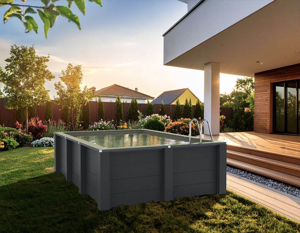Piscina elevada de compósito Gre retangular KPCOR46T (455 × 315 × 126 cm)