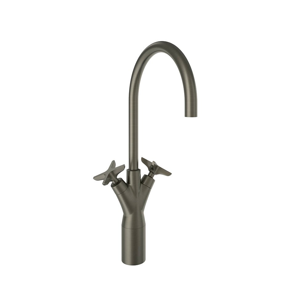 Ramon Soler - Adagio, bimando de lavabo alto con caño giratorio 190mm, grafito - BricoandPool