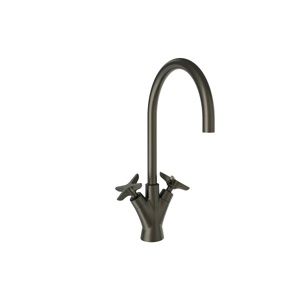 Ramon Soler - Adagio, bimando de lavabo con caño giratorio 190mm, grafito - BricoandPool