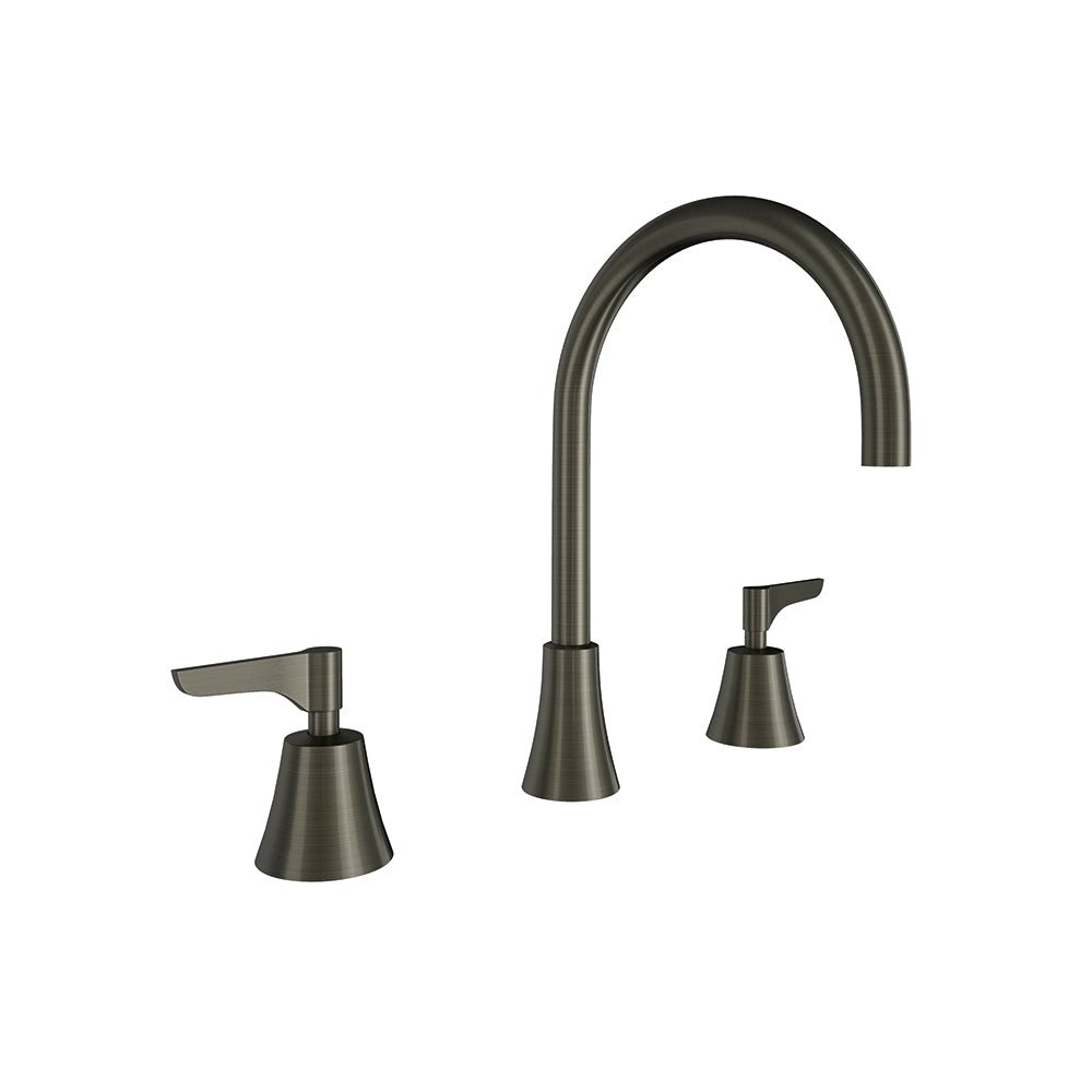 Ramon Soler - Adagio, bimando de lavabo para repisa con caño giratorio de 170 mm, grafito - BricoandPool