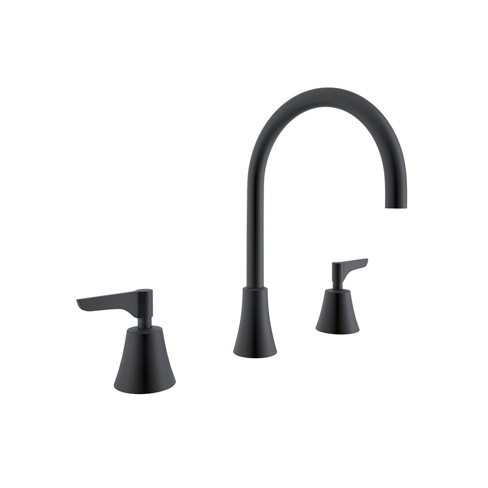 Ramon Soler - Adagio, bimando de lavabo para repisa, negro mate - BricoandPool