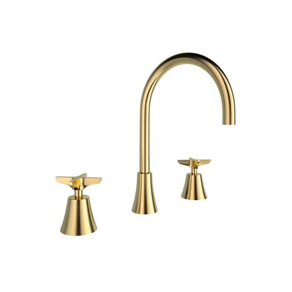 Ramon Soler - Adagio, bimando de lavabo para repisa, oro cepillado - BricoandPool