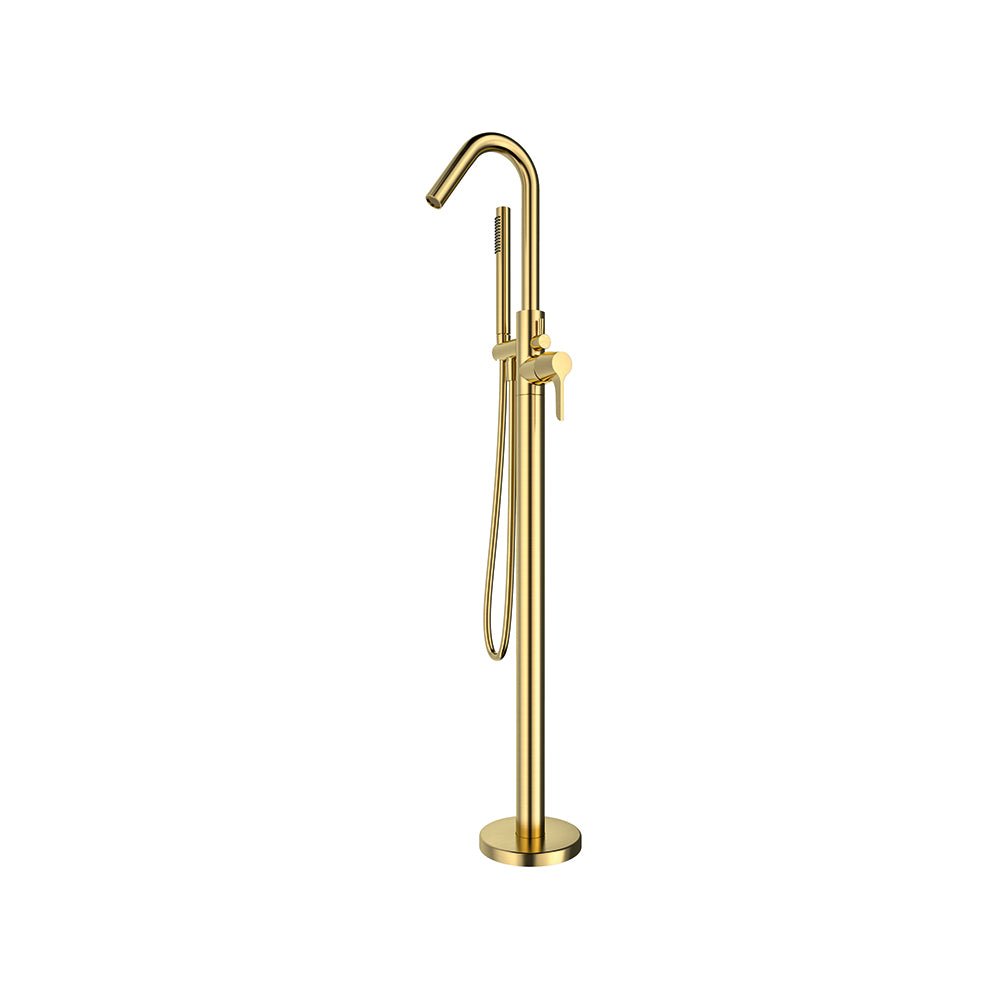 Ramon Soler - Adagio, columna monomando para bañera con equipo de ducha, oro cepillado - BricoandPool