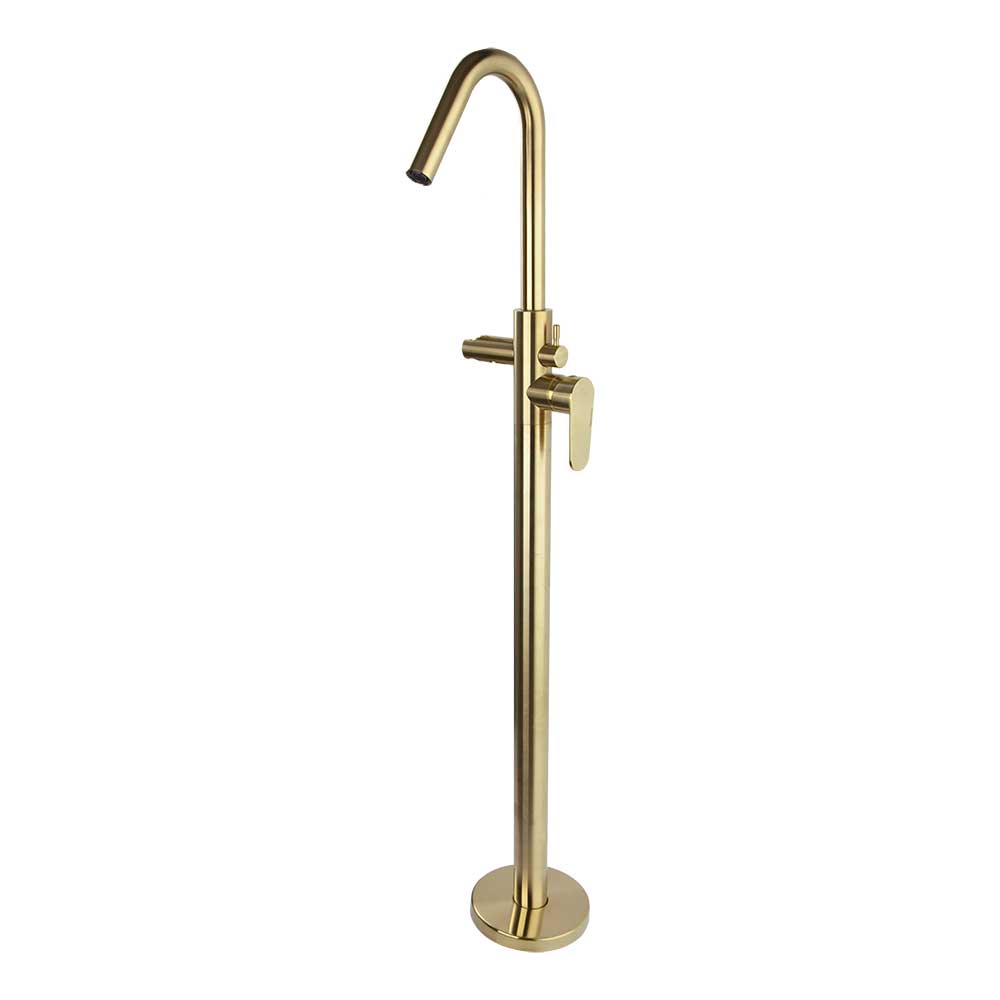 Ramon Soler - Alexia, columna monomando para bañera, oro cepillado - BricoandPool
