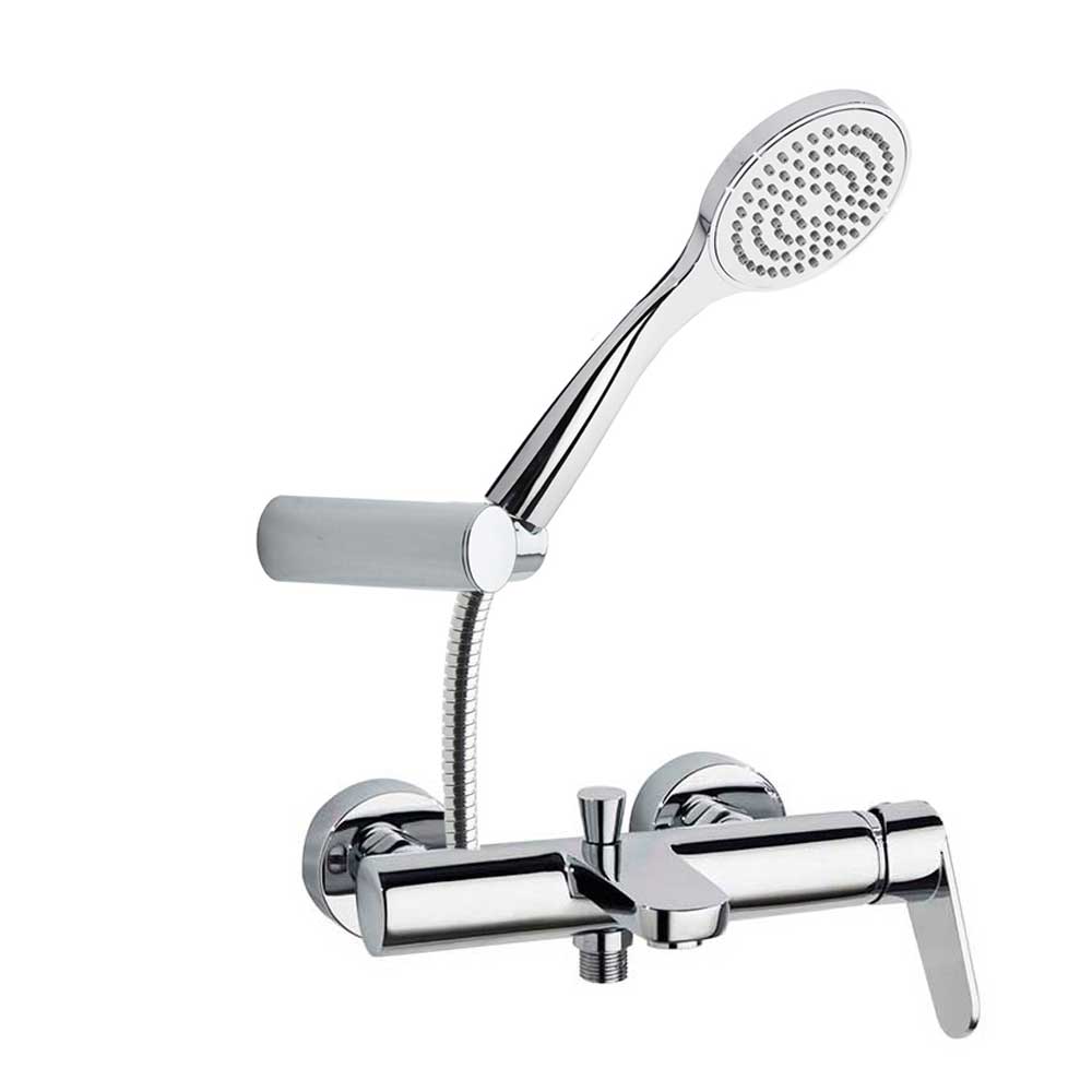 Ramon Soler - Alexia, conjunto monomando de baño - ducha con equipo de ducha, cromo - BricoandPool