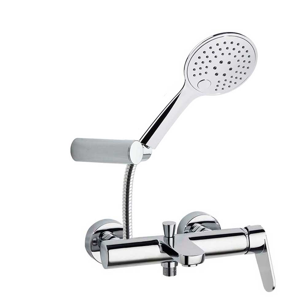 Ramon Soler - Alexia, conjunto monomando de baño - ducha con equipo de ducha, cromo - BricoandPool