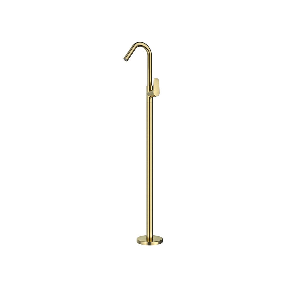 Ramon Soler - Alexia, monomando de columna para lavabo, oro cepillado - BricoandPool