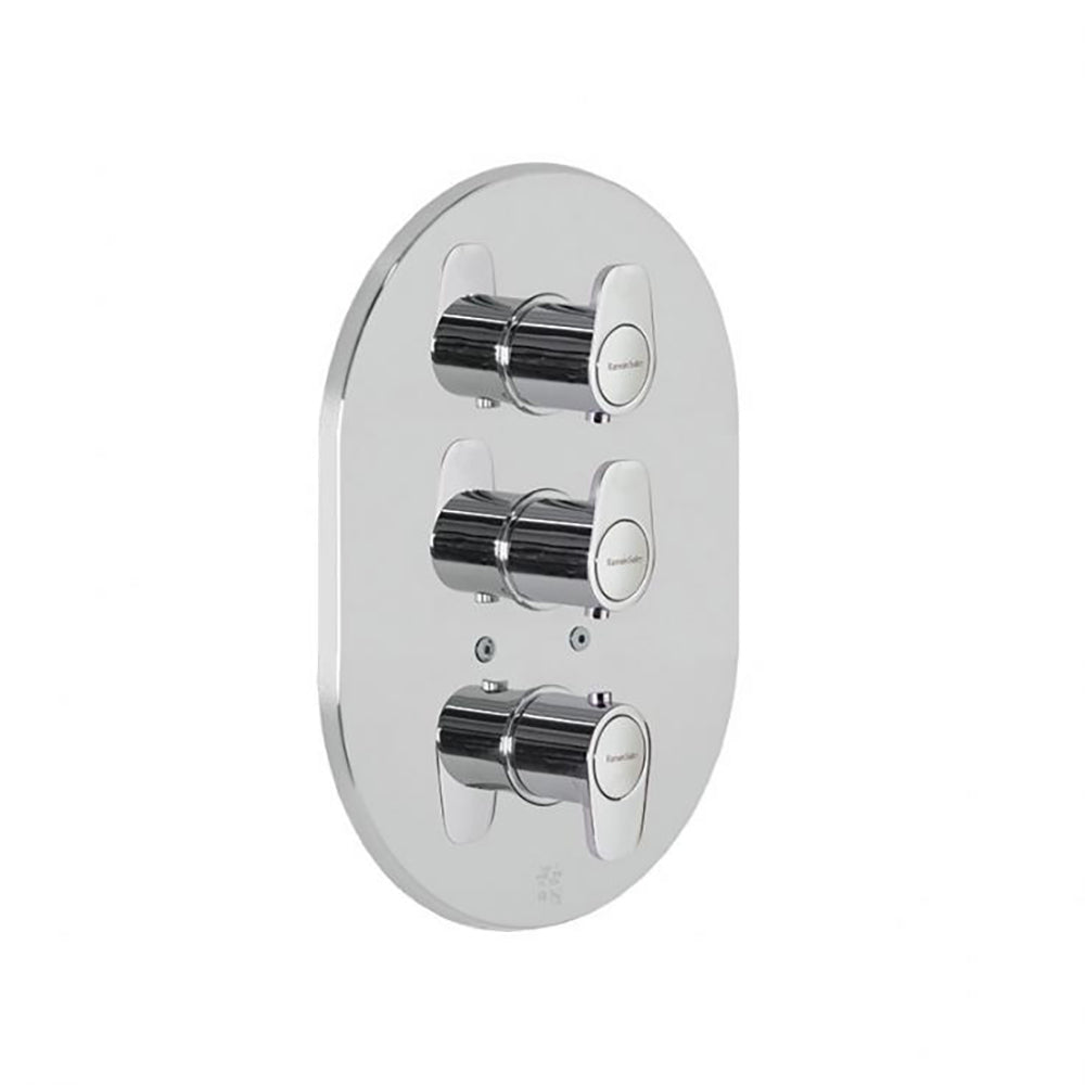 Ramon Soler - Alexia, termostático de baño - ducha empotrado 3 vías con placa metálica, cromo - BricoandPool