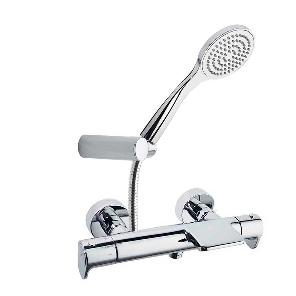 Ramon Soler - Alexia, termostático de baño - ducha salida cascada con equipo de ducha, cromo - BricoandPool