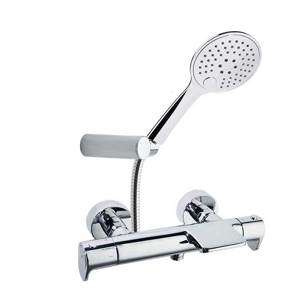 Ramon Soler - Alexia, termostático de baño - ducha salida cascada con equipo de ducha, cromo - BricoandPool