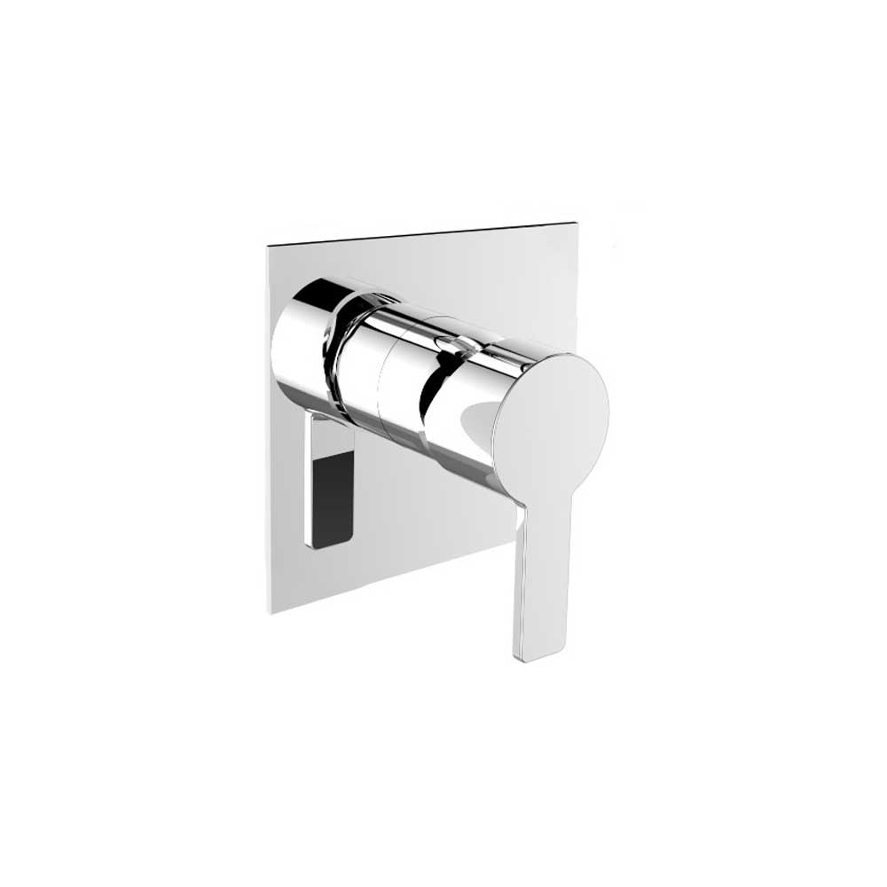 Ramon Soler - Blautherm, monomando de ducha empotrado metálico 1 vía con placa cuadrada ultraslim, cromo - BricoandPool