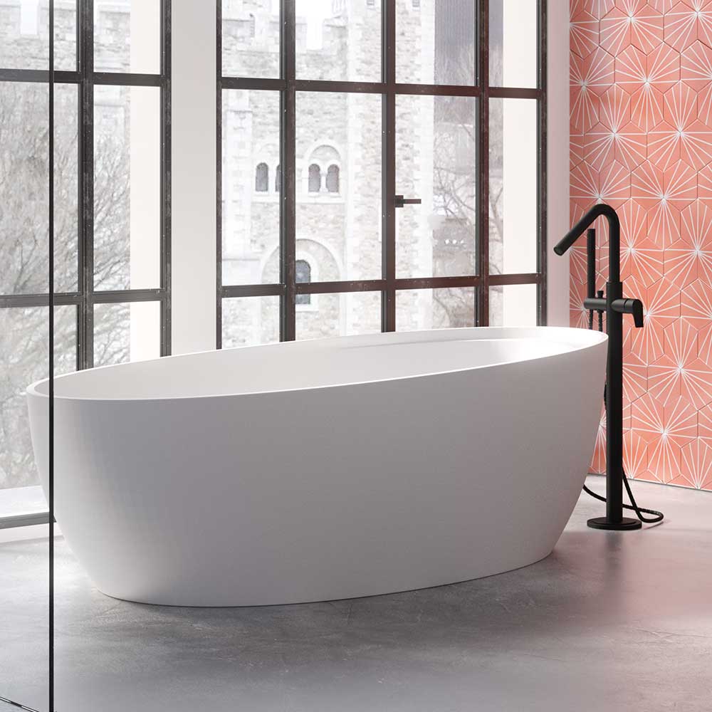 Ramon Soler - Columna monomando de bañera Urban Chic negro mate - BricoandPool
