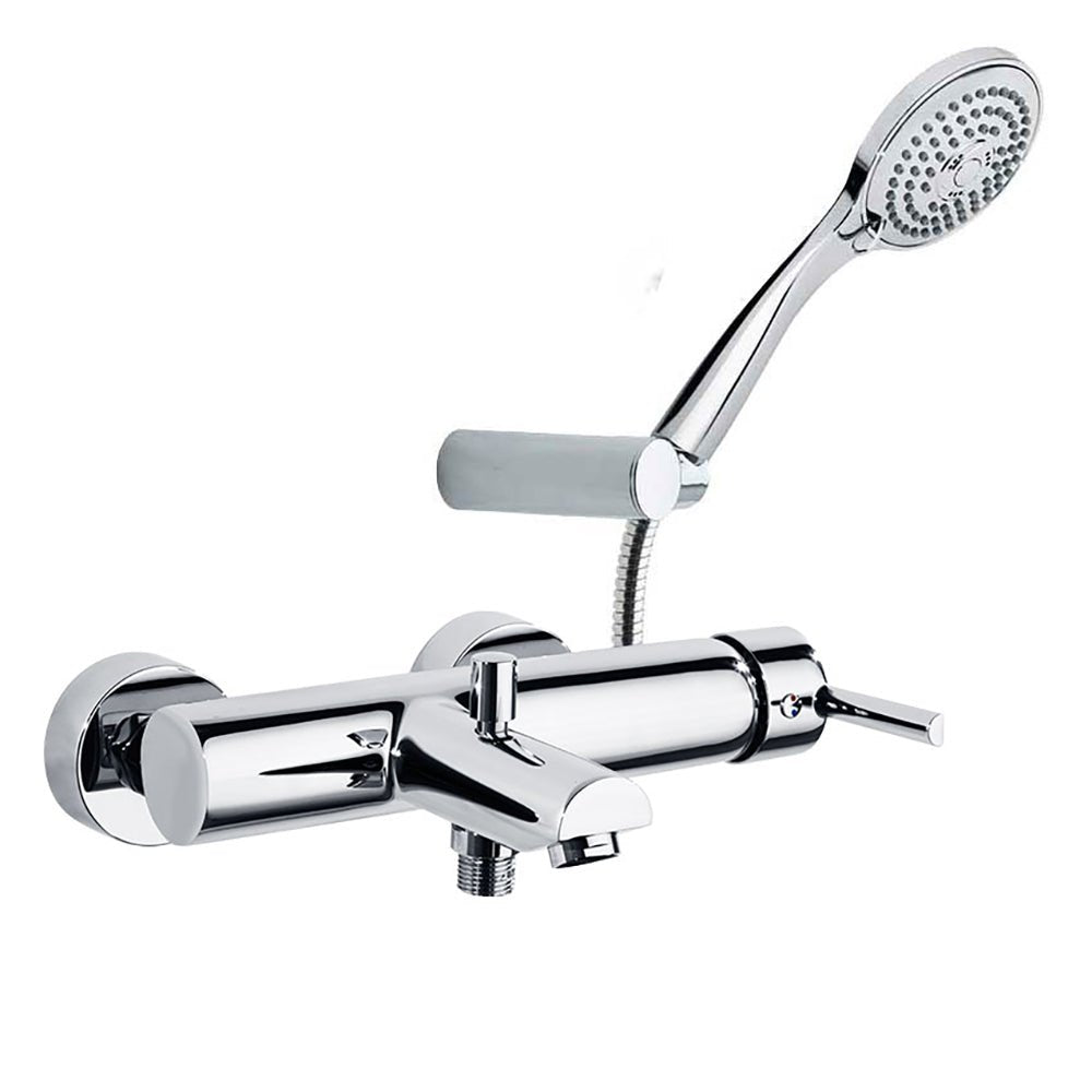 Ramon Soler - Drako, conjunto monomando de baño - ducha con equipo de ducha, cromo - BricoandPool