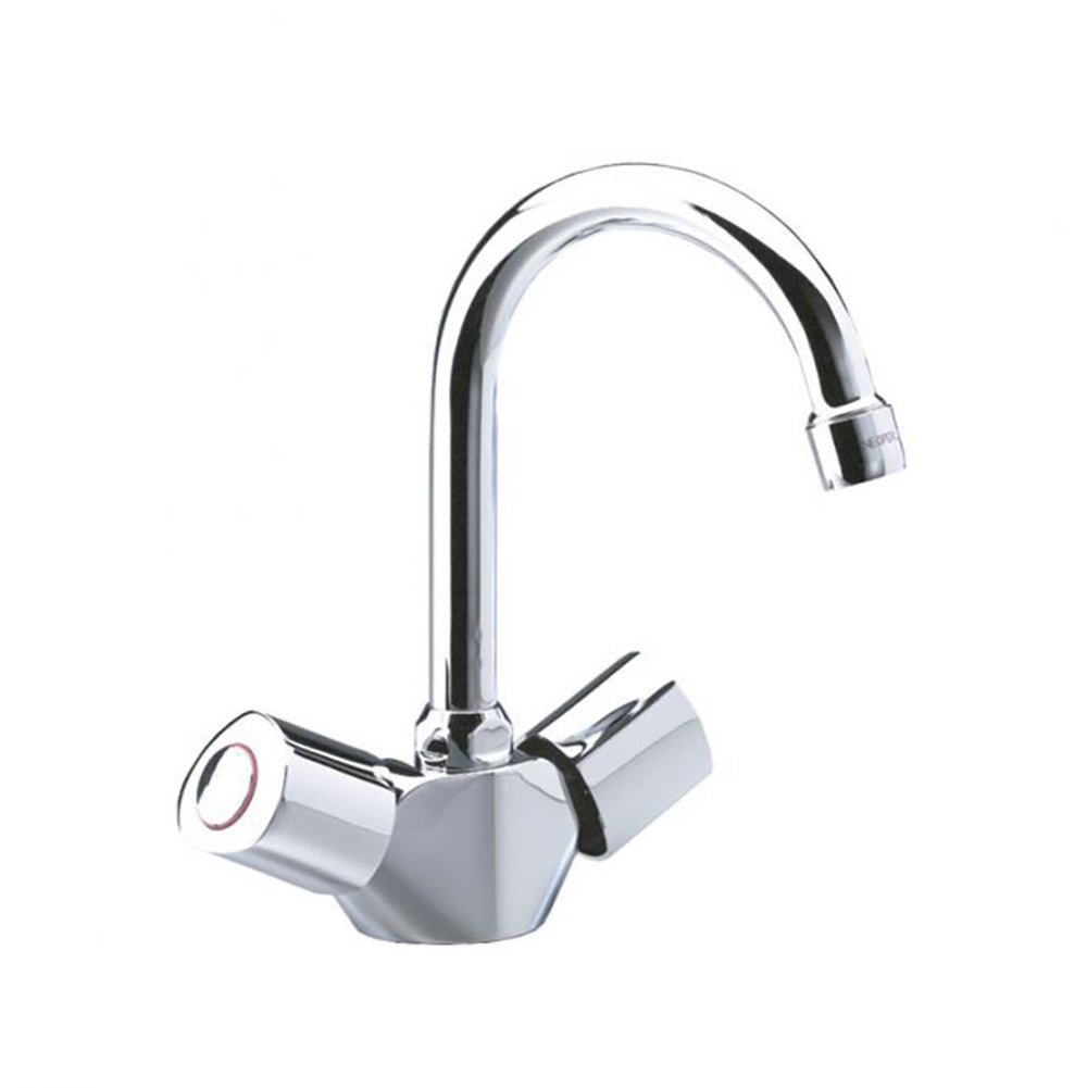 Ramon Soler - Eco, bimando de lavabo con caño giratorio de tubo, cromo - BricoandPool