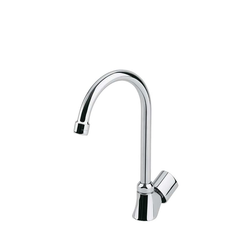 Ramon Soler - Eco, grifo de fregadero con caño alto giratorio de tubo de 1 agua fría, cromo - BricoandPool