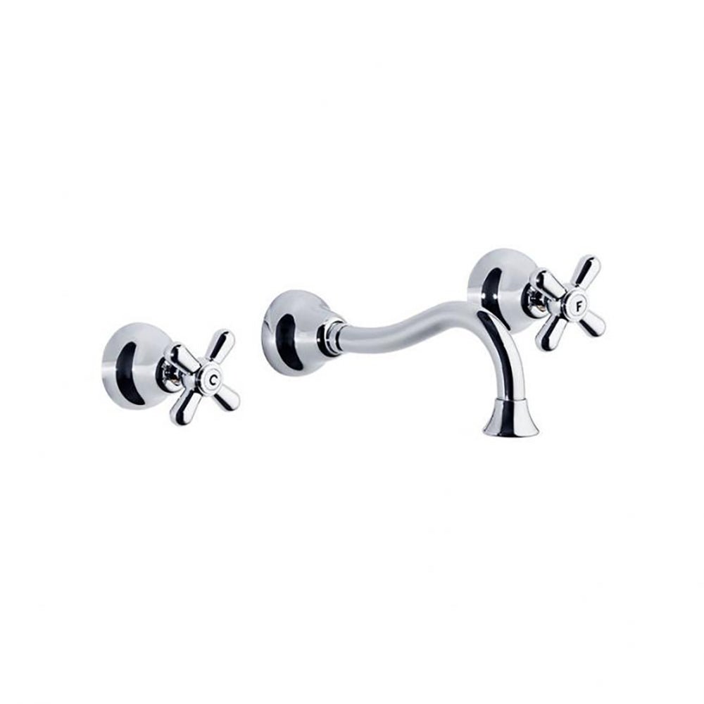 Ramon Soler - Gaudí, bimando de lavabo empotrado mural, cromo - BricoandPool