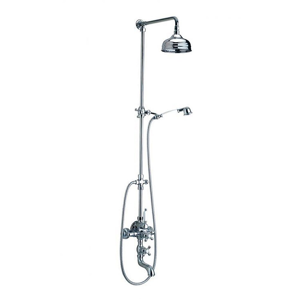 Ramon Soler - Gaudí, columna termostática de baño - ducha inox con rociador Ø200mm, cromo - BricoandPool