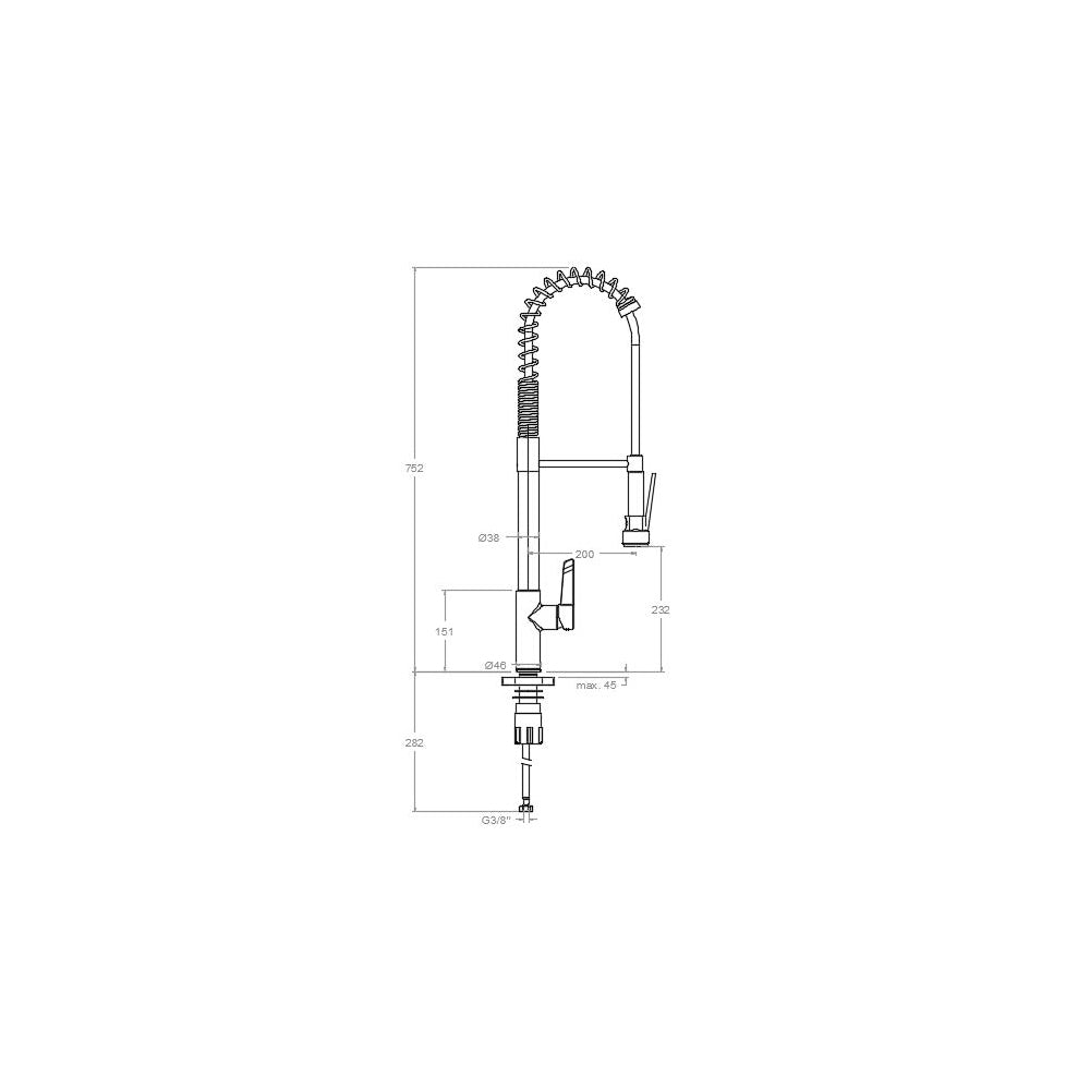 Ramon Soler - Grifo de cocina profesional monomando altura 752 mm cromo - BricoandPool