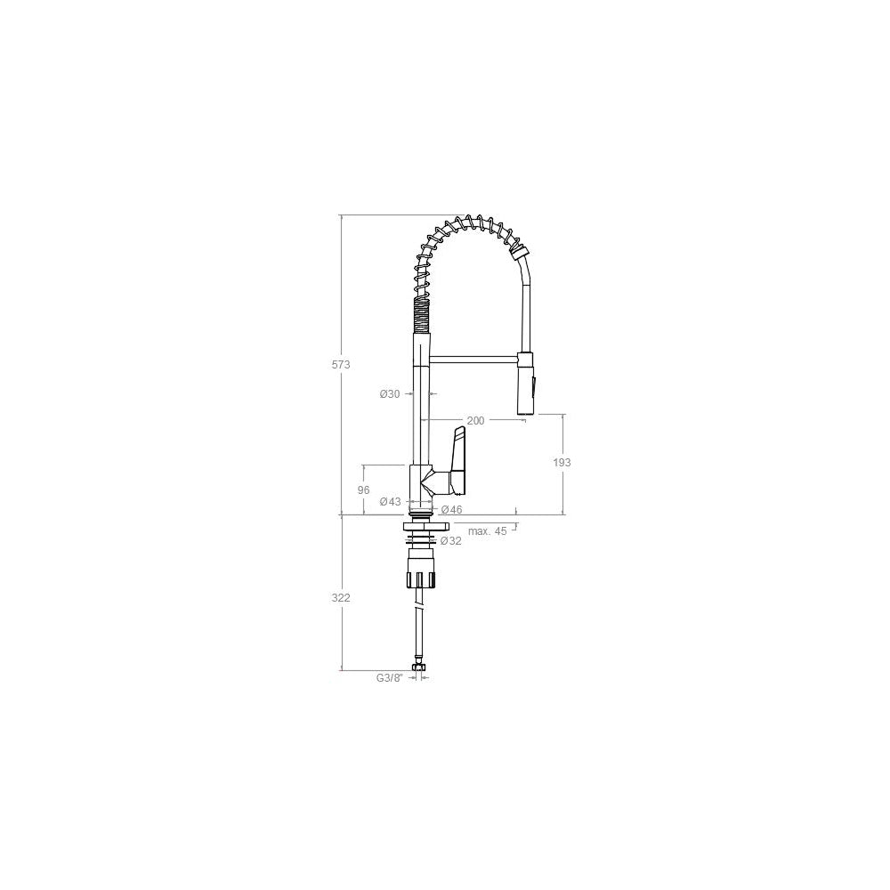 Ramon Soler - Grifo de cocina profesional monomando cromo - BricoandPool