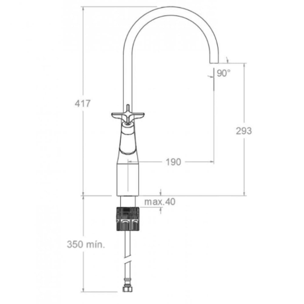 Ramon Soler - Grifo de lavabo bimando Adagio caño giratorio 190 mm oro cepillado - BricoandPool