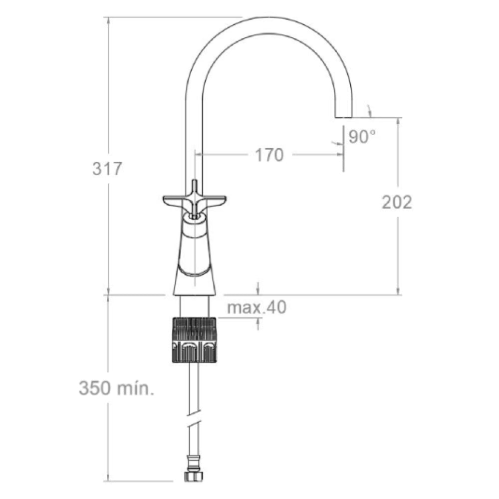 Ramon Soler - Grifo de lavabo bimando Adagio con caño giratorio 170 mm grafito - BricoandPool