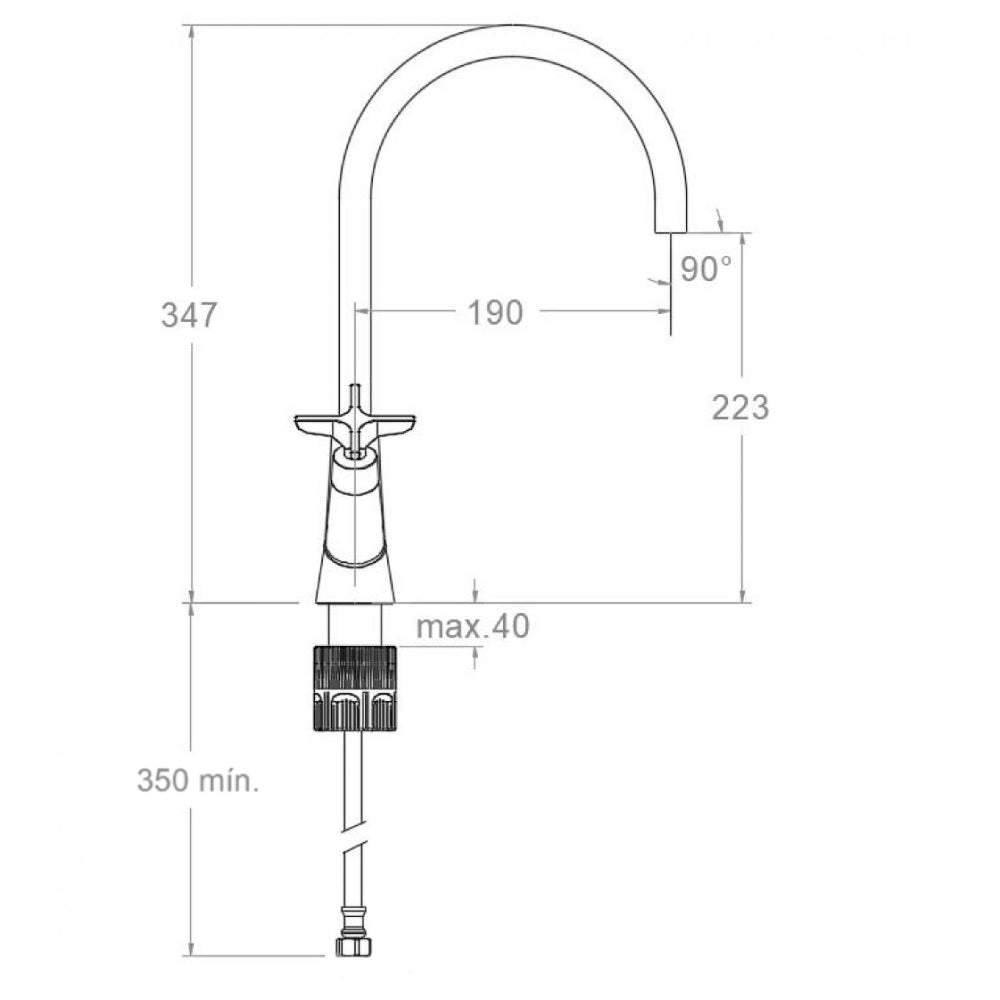 Ramon Soler - Grifo de lavabo bimando Adagio con caño giratorio 190 mm oro cepillado - BricoandPool