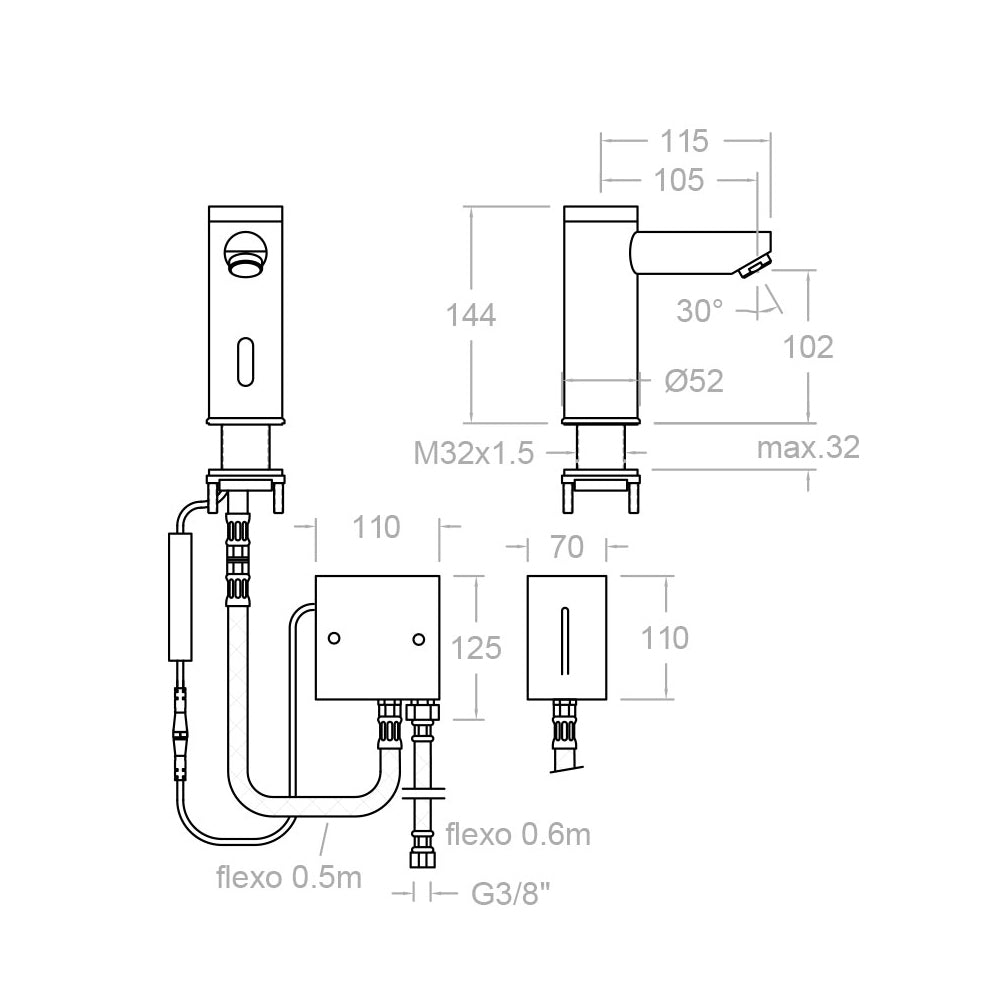 Ramon Soler - Grifo de lavabo electrónico Soltronic cromo - BricoandPool