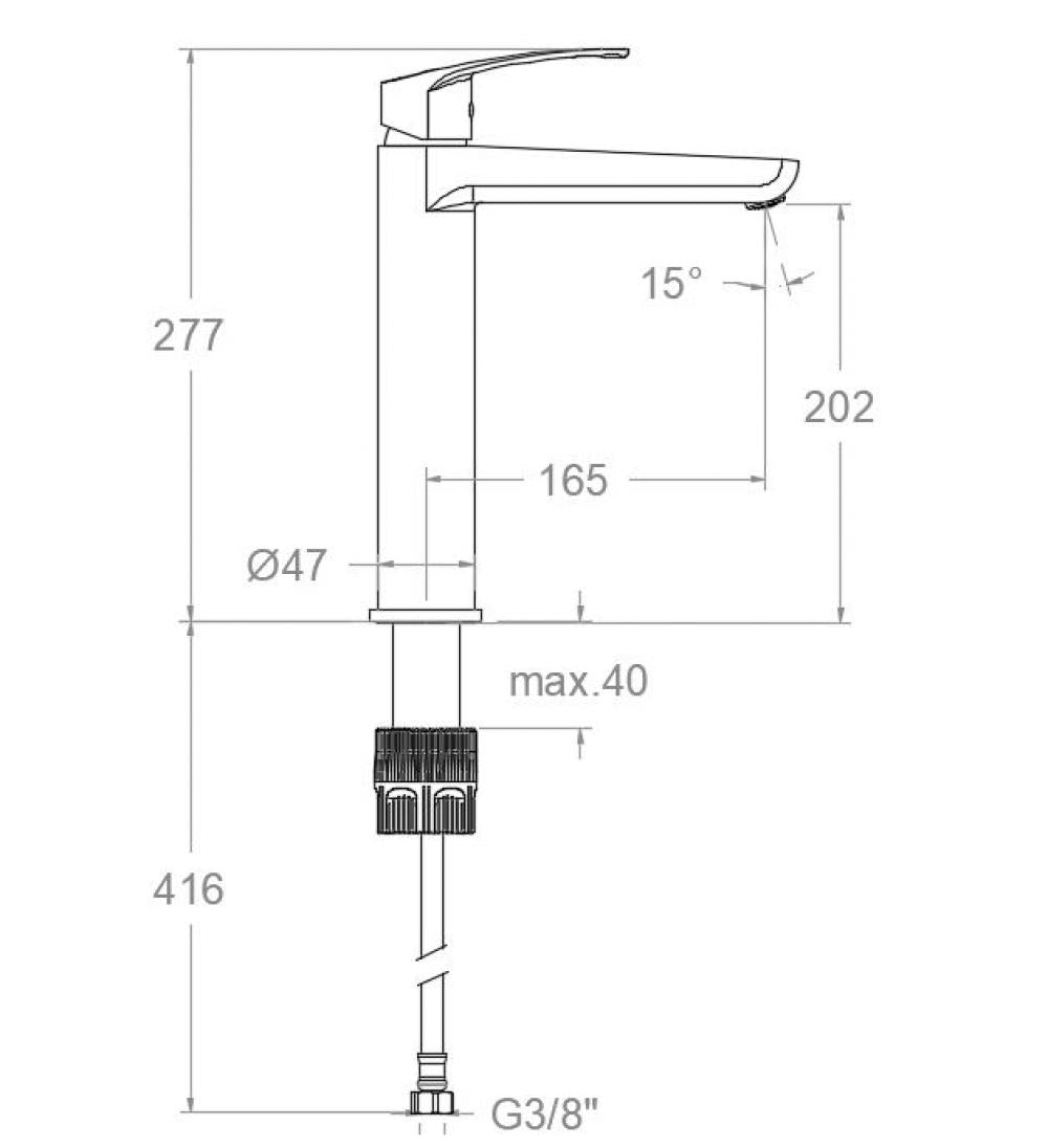 Ramon Soler - Grifo de lavabo monomando alto New Fly Tool Free cromo - BricoandPool