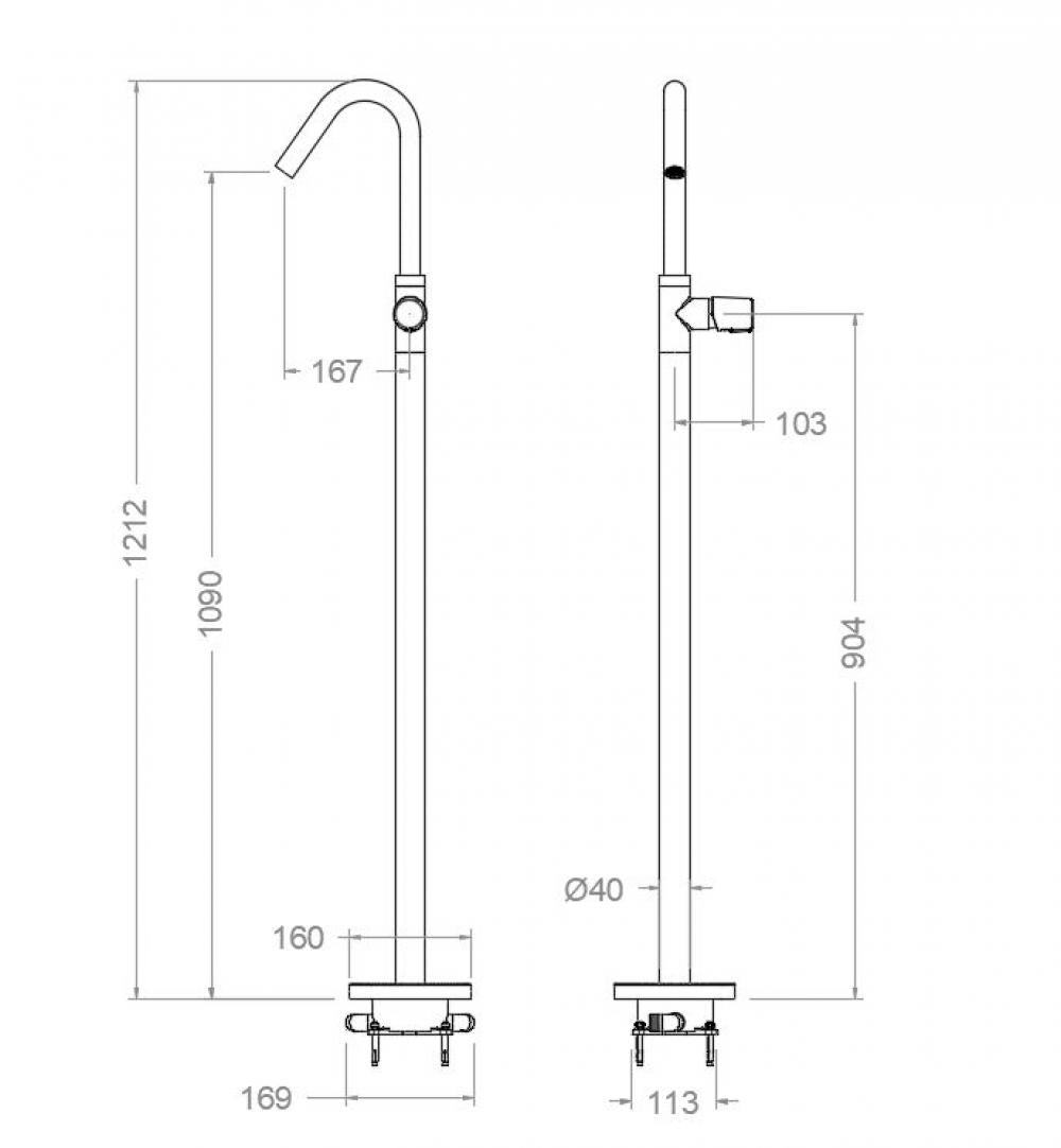 Ramon Soler - Grifo de lavabo monomando de columna Tzar cromo - BricoandPool