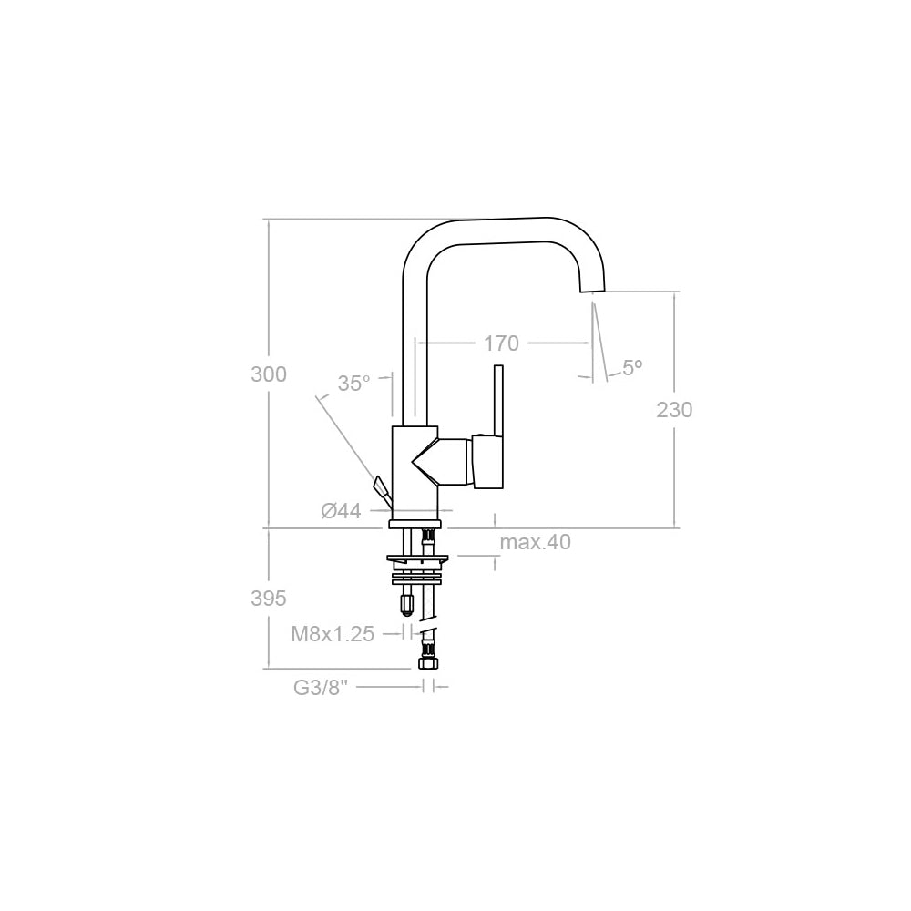 Ramon Soler - Grifo de lavabo monomando Drako con caño giratorio y válvula automática de latón 1¼ cromo - BricoandPool