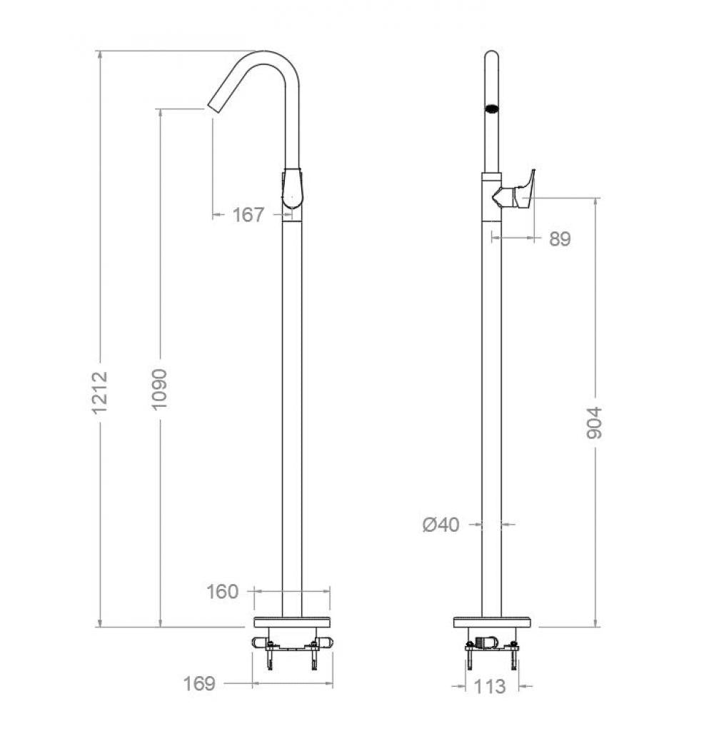 Ramon Soler - Grifo monomando de lavabo de columna Urban Chic níquel cepillado - BricoandPool