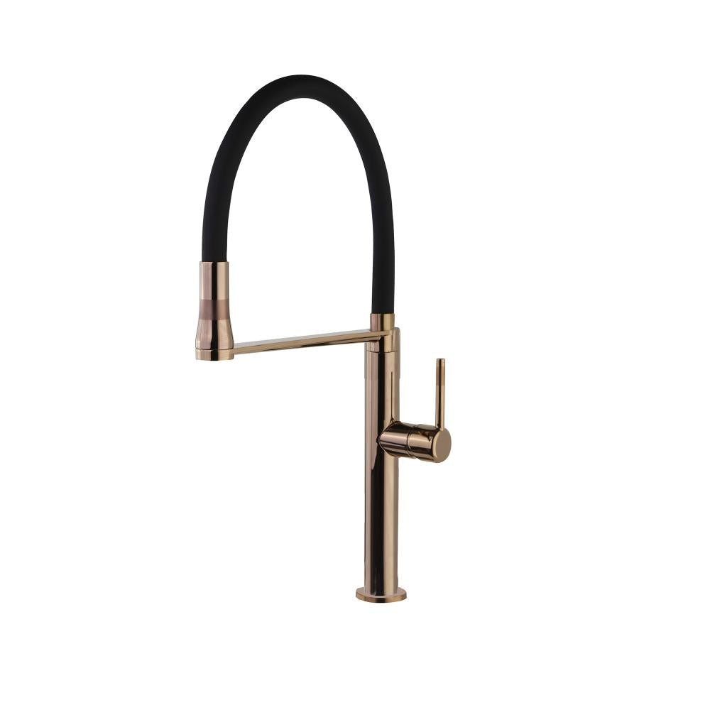 Ramon Soler - Kitchen Magnet, monomando de cocina giratorio y extraible con sistema de imanes, cobre satinado - BricoandPool