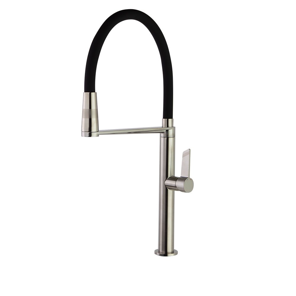Ramon Soler - Kitchen Magnet, monomando de cocina minimalista giratorio y extraible con sistema de imanes, níquel cepillado - BricoandPool