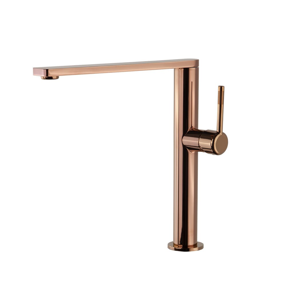 Ramon Soler - Monomando de cocina con caño alto giratorio, cobre satinado - BricoandPool