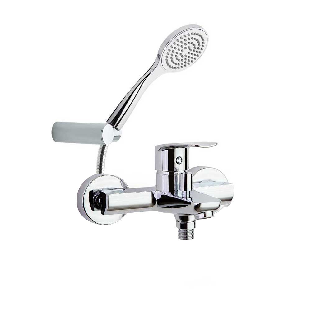 Ramon Soler - New Fly, conjunto monomando de baño - ducha con equipo de ducha, cromo - BricoandPool