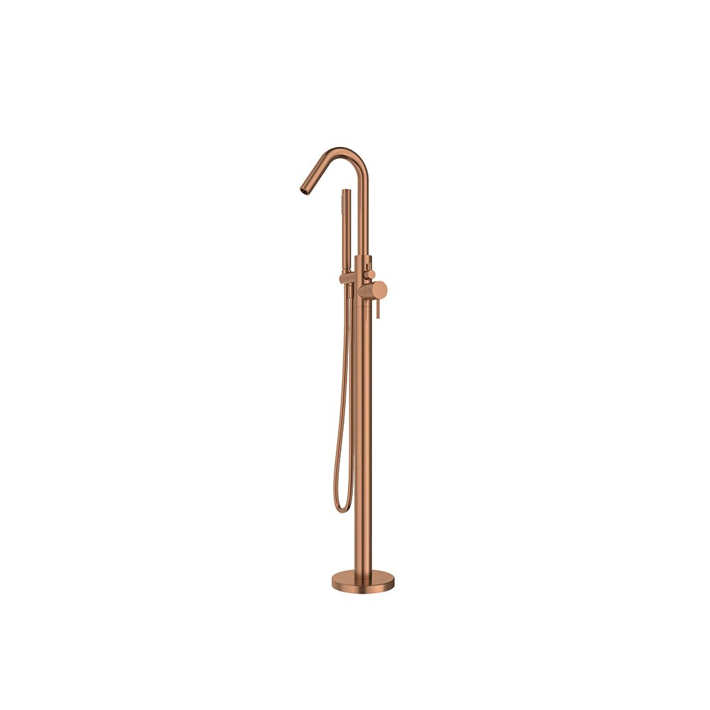 Ramon Soler - Odisea, columna monomando para bañera con equipo de ducha, cobre cepillado - BricoandPool