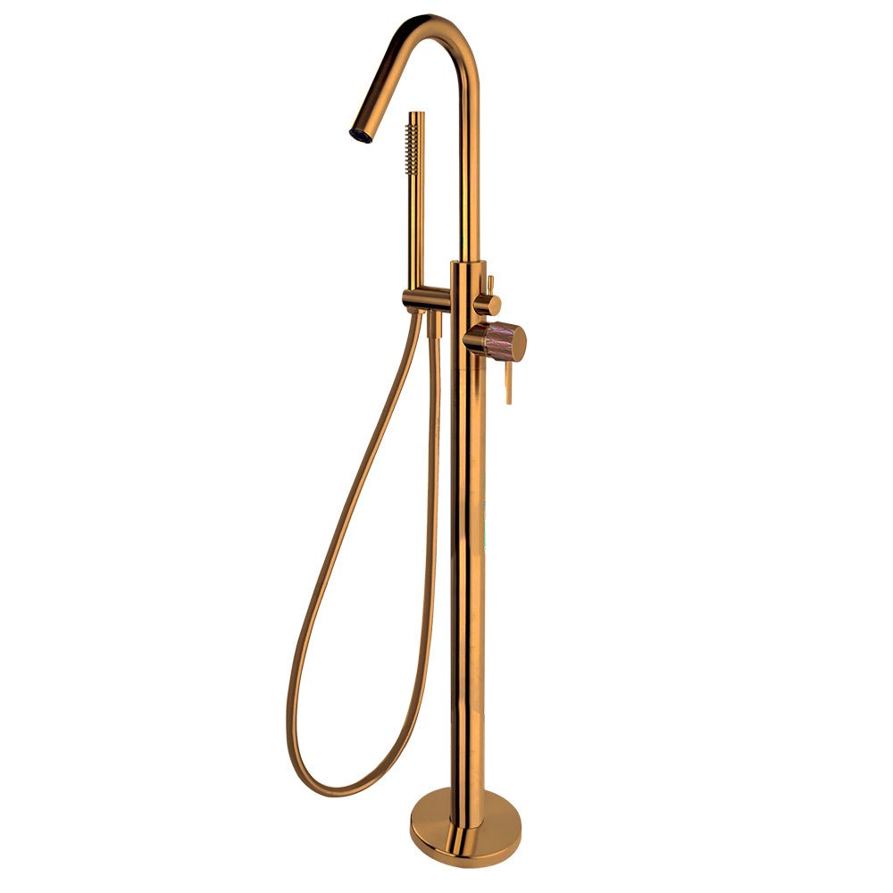 Ramon Soler - Odisea Joya, columna monomando para bañera con equipo de ducha, cobre cepillado - BricoandPool