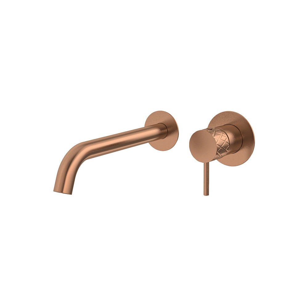 Ramon Soler - Odisea Joya, monomando de lavabo empotrado mural con caño de 24 cm, cobre cepillado - BricoandPool