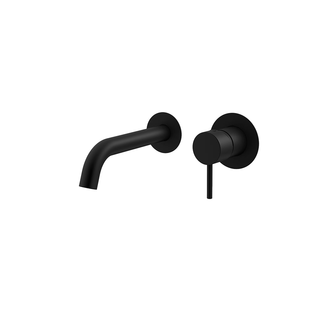 Ramon Soler - Odisea, monomando de lavabo empotrado a pared con caño de 19 cm, negro mate - BricoandPool
