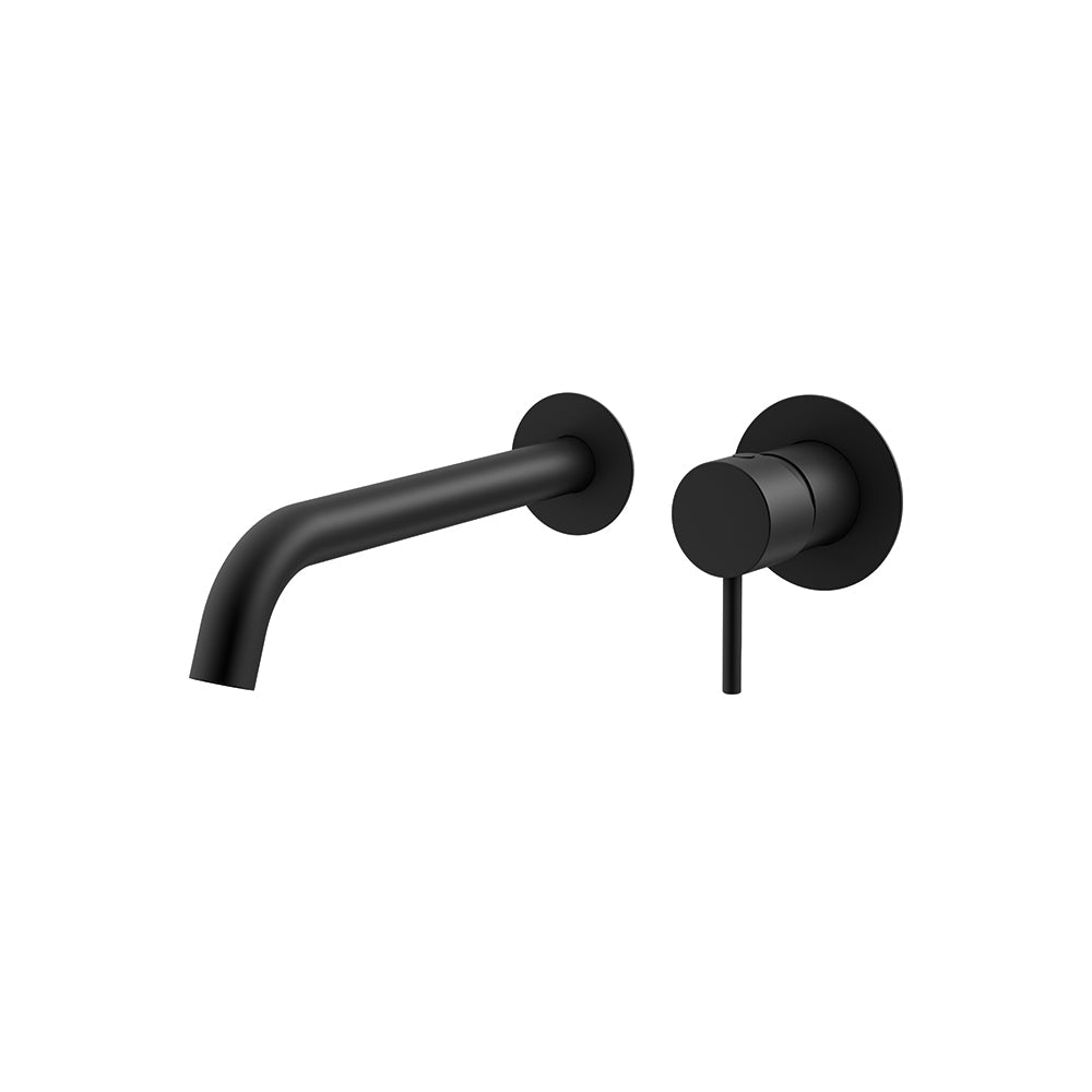 Ramon Soler - Odisea, monomando de lavabo empotrado a pared con caño de 24 cm, negro mate - BricoandPool